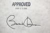President Barack Obama's signature on the Patient Protection and Affordable Care Act at the White House, March 23, 2010. The President signed the Act with 22 different pens.