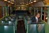 President Barack Obama sits on the famed Rosa Parks bus at the Henry Ford Museum following an event in Dearborn, Michigan, April 18, 2012.