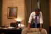 President Barack Obama talks on the phone with President Lee Myung-bak of South Korea in the Treaty Room Office in the White House Residence, November 23, 2010. Earlier in the day, North Korea conducted an artillery attack against the South Korean island